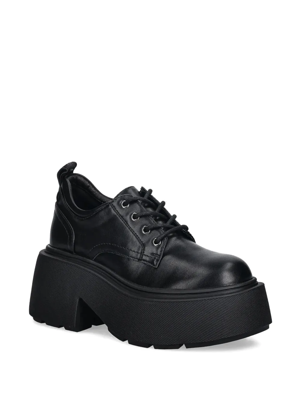 Buffalo 90mm Vicious Platform Lace-up Loafers In Black