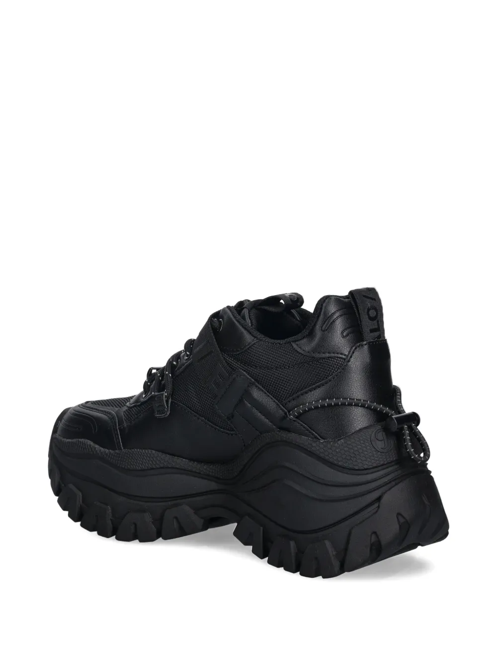 Buffalo 80mm Lola Buckle Lace-up Sneakers In Black