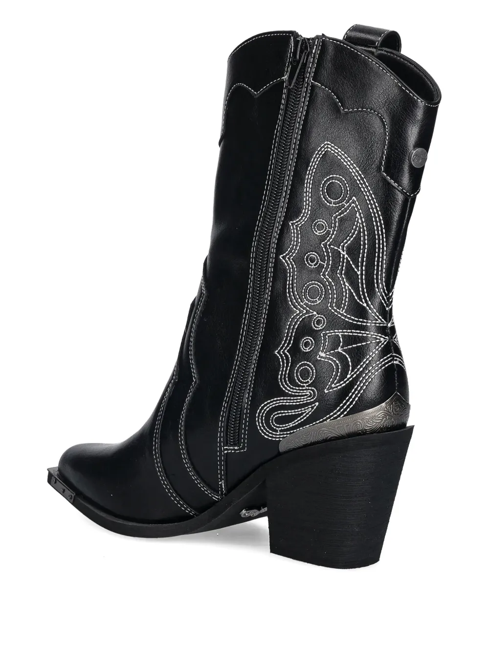 Buffalo 80mm West Butterfly-embroidery Boots In Black