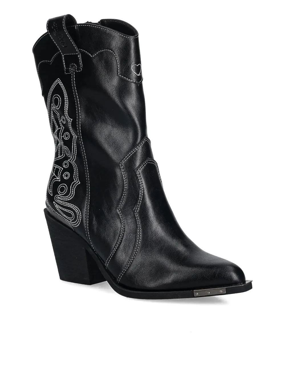 Buffalo 80mm West Butterfly-embroidery Boots In Black