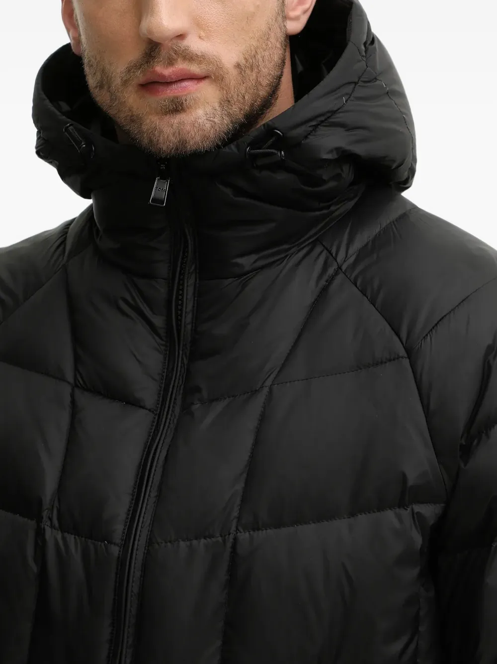 BOSS Dantoc gewatteerd jack met capuchon Zwart