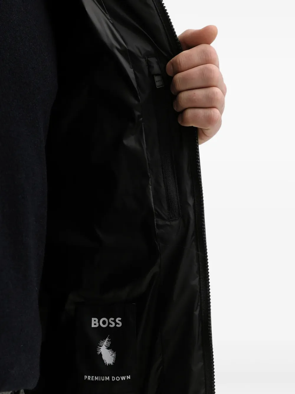 BOSS Dantoc gewatteerd jack met capuchon Zwart