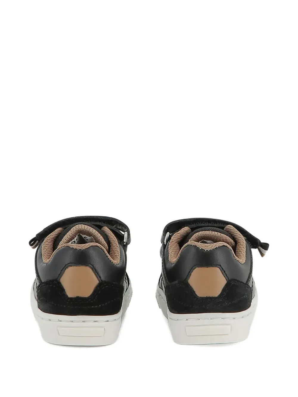 BOSS Kidswear Sneakers met klittenband en logodetail Zwart