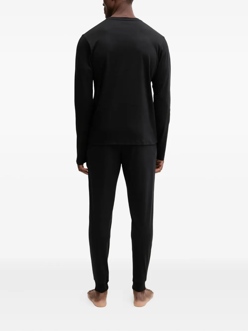 BOSS Xmas pyjama met logo en lange mouwen Zwart