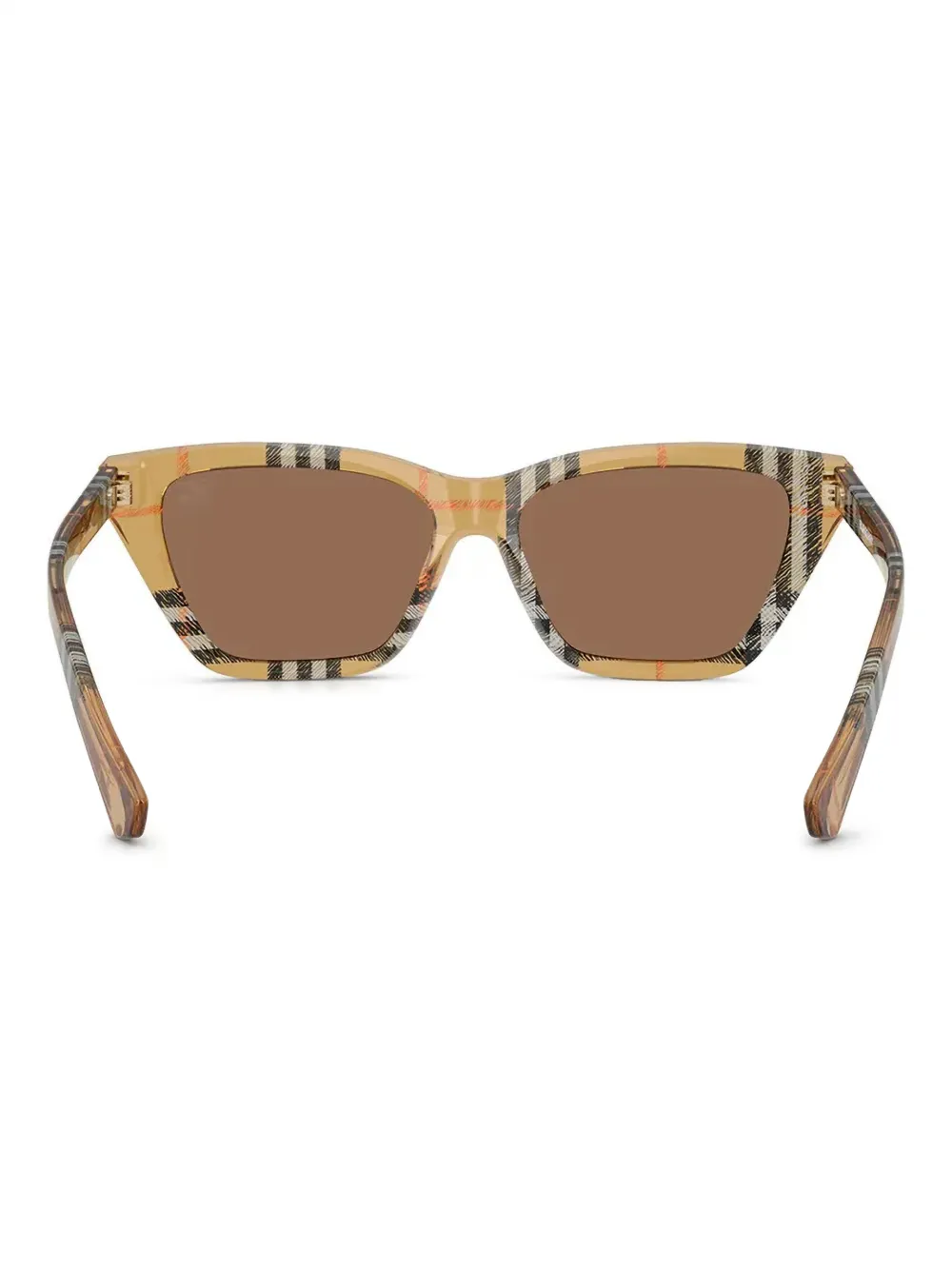 Burberry Eyewear Zonnebril met geometrisch montuur en tartan ruit Beige