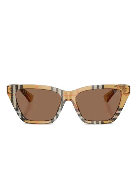Burberry Eyewear tartan-pattern geometric-frame sunglasses