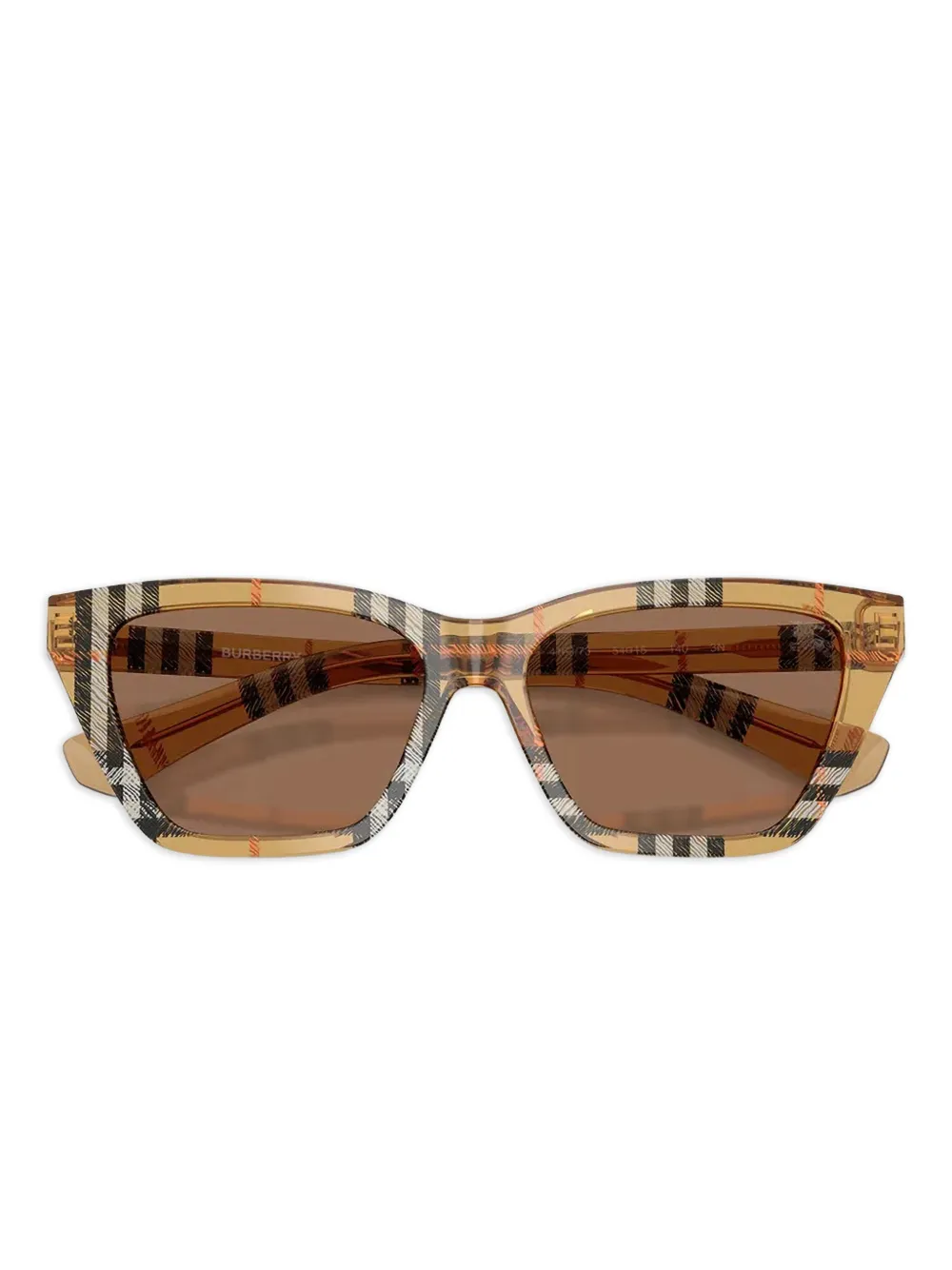 Burberry Eyewear Zonnebril met geometrisch montuur en tartan ruit Beige