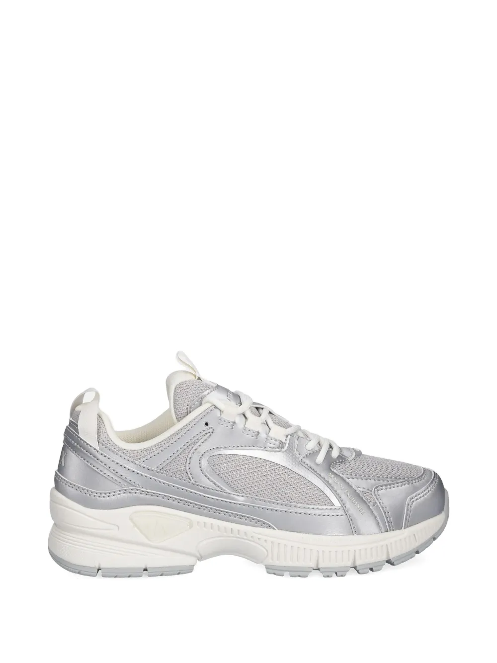 Armani Exchange metallic panelled trainers - Argento
