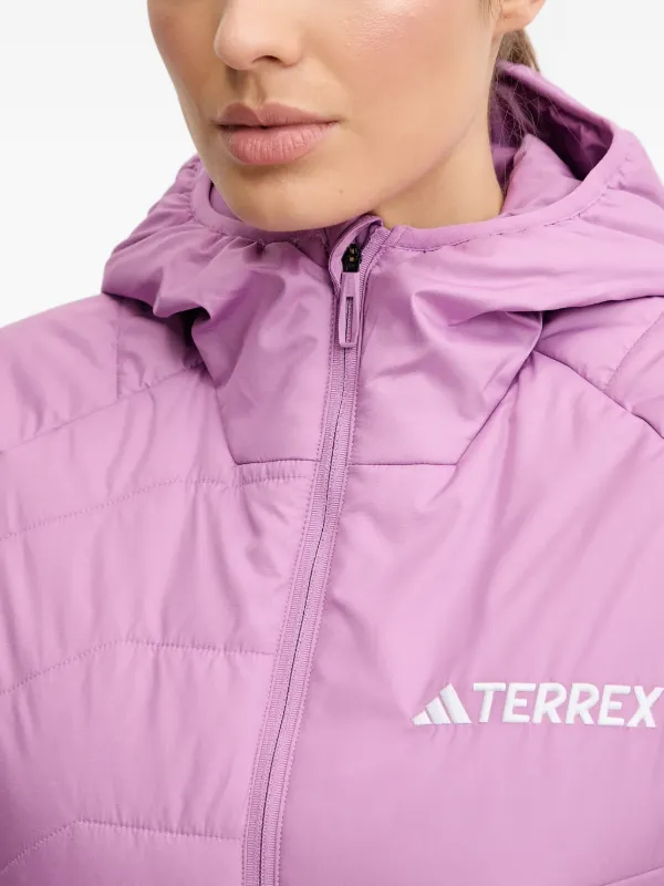 Adidas キルティング フーデッドジャケット | ピンク | FARFETCH JP