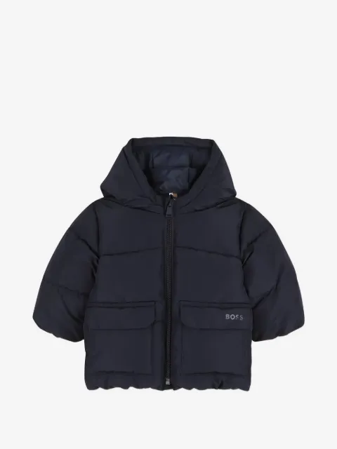 BOSS Kidswear chamarra capitonada con capucha
