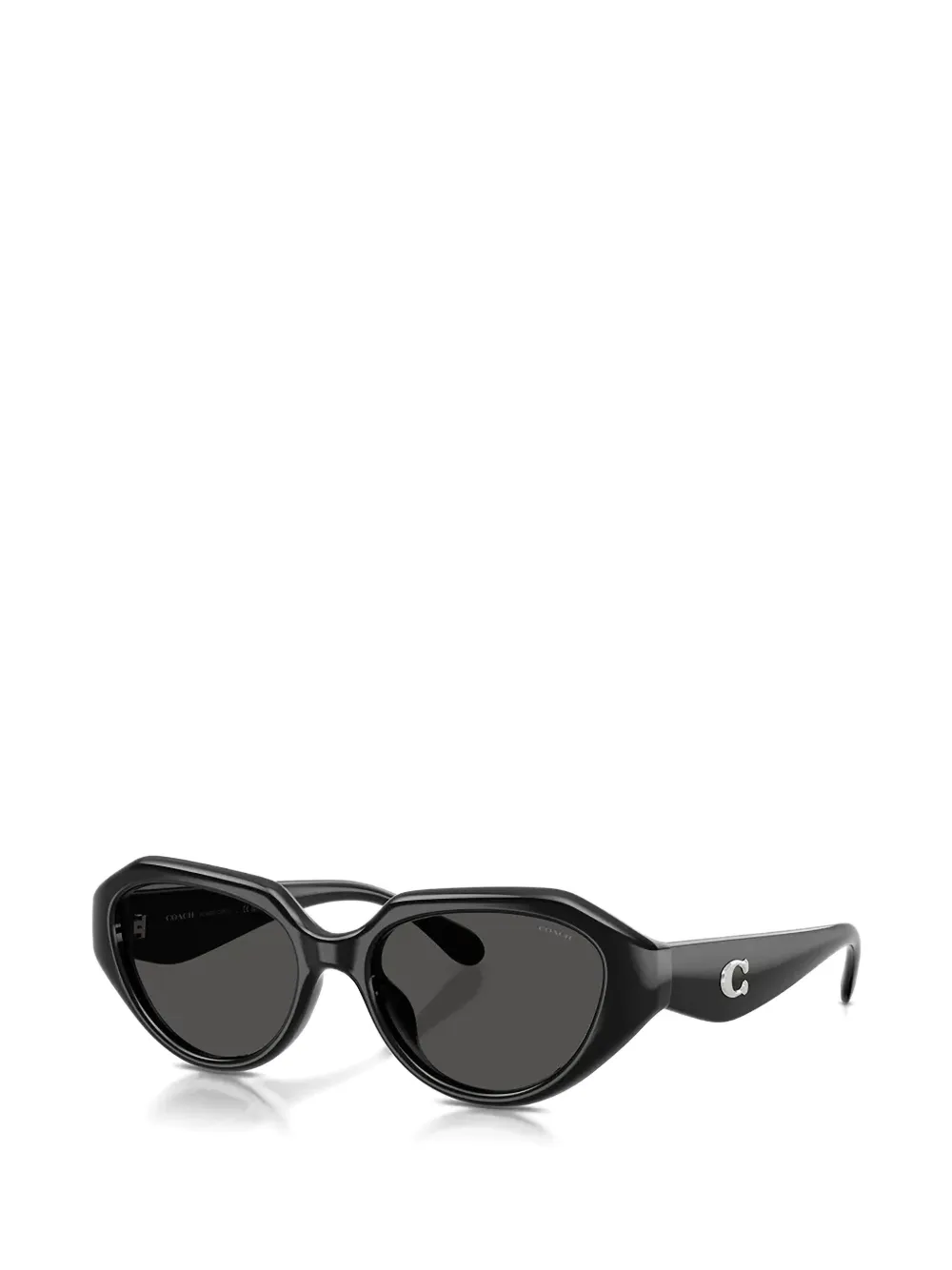 Coach logo-metal geometric-frame sunglasses - Zwart