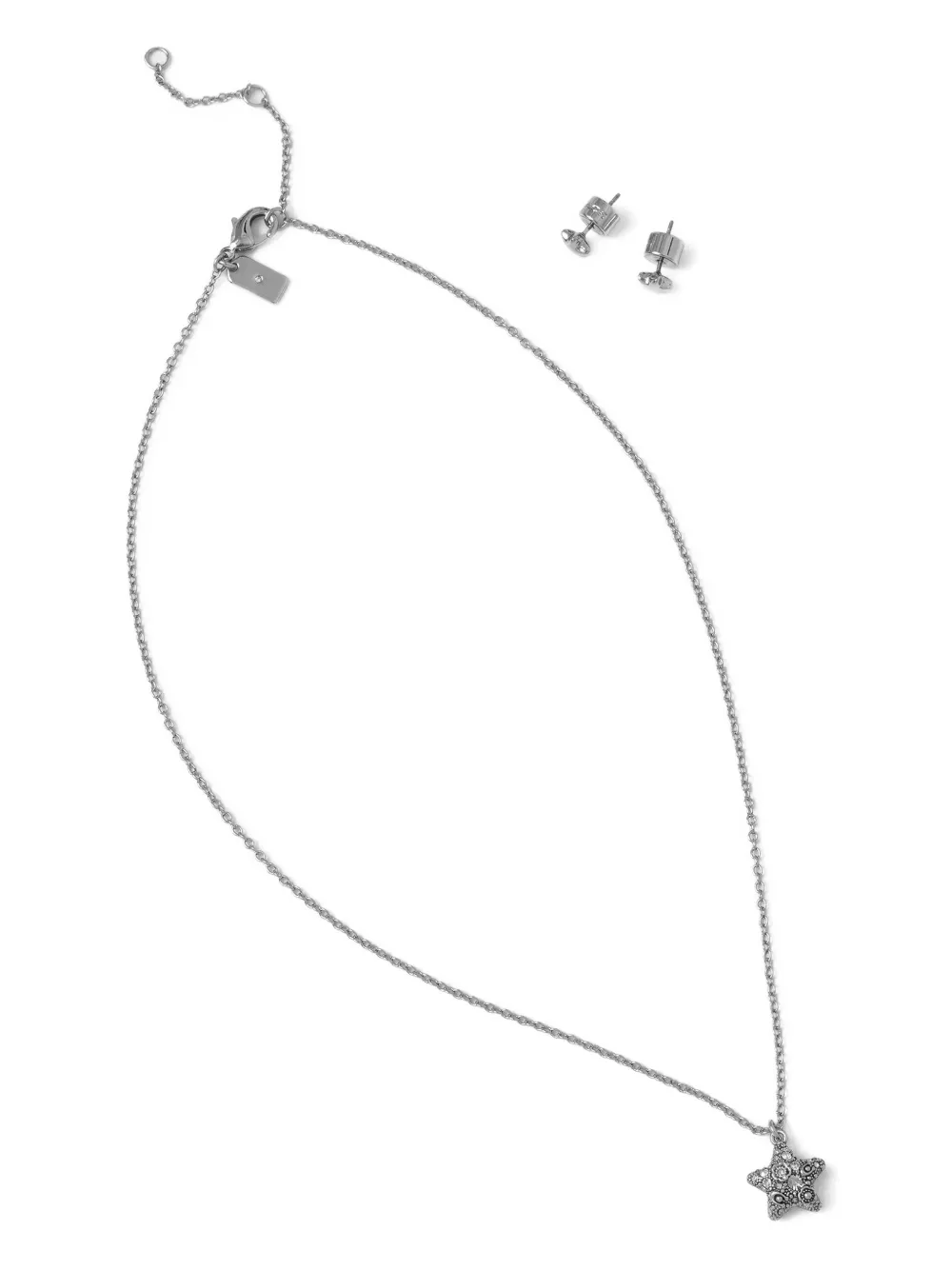 Coach Star-charm Necklace And Earrings Set In Metallic