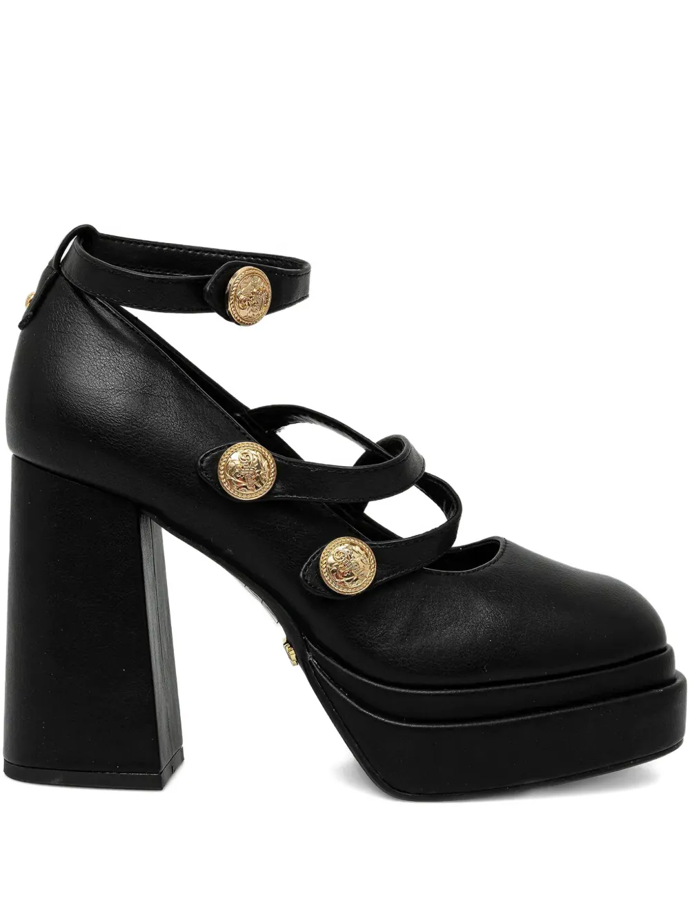 Buffalo 110mm May Mary Platform Strap Pumps In Black