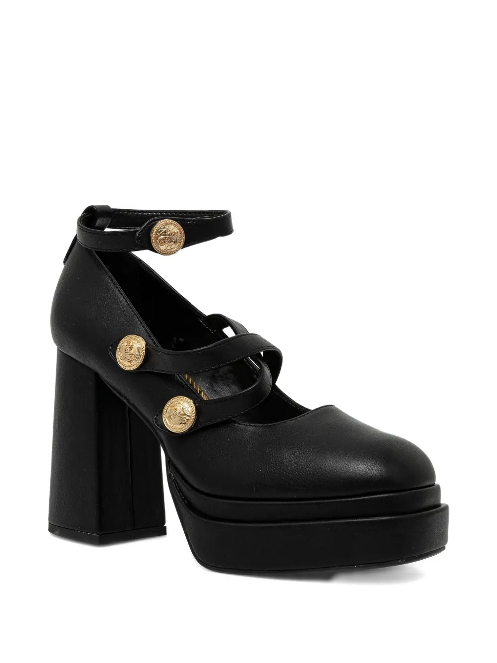 Buffalo 110mm May Mary Platform Strap Pumps In Black