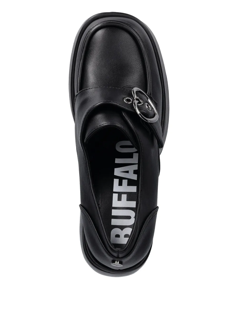 Buffalo 125mm Heart Buckle Platform Pumps In Black
