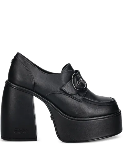 Buffalo 125mm Heart buckle platform pumps