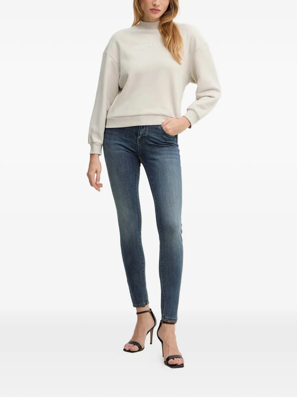  Armani Exchange Vaqueros Skinny Con Cierre De Botón - Azul 