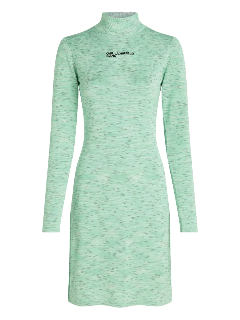 Karl Lagerfeld Jeans Long-sleeve Mock-neck Midi Dress In Green