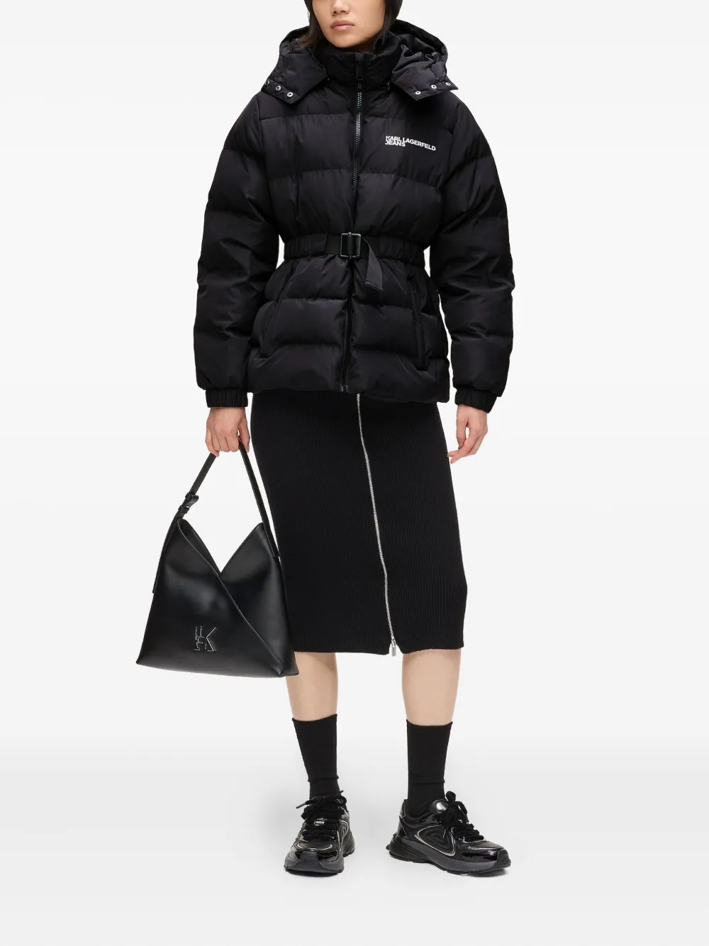 Karl Lagerfeld Jeans Donsjack met capuchon Zwart