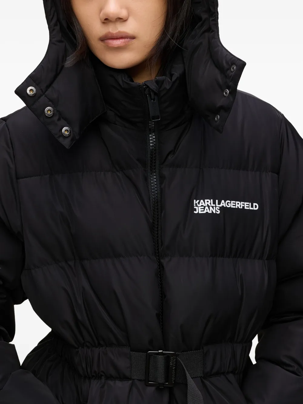 Karl Lagerfeld Jeans Donsjack met capuchon Zwart