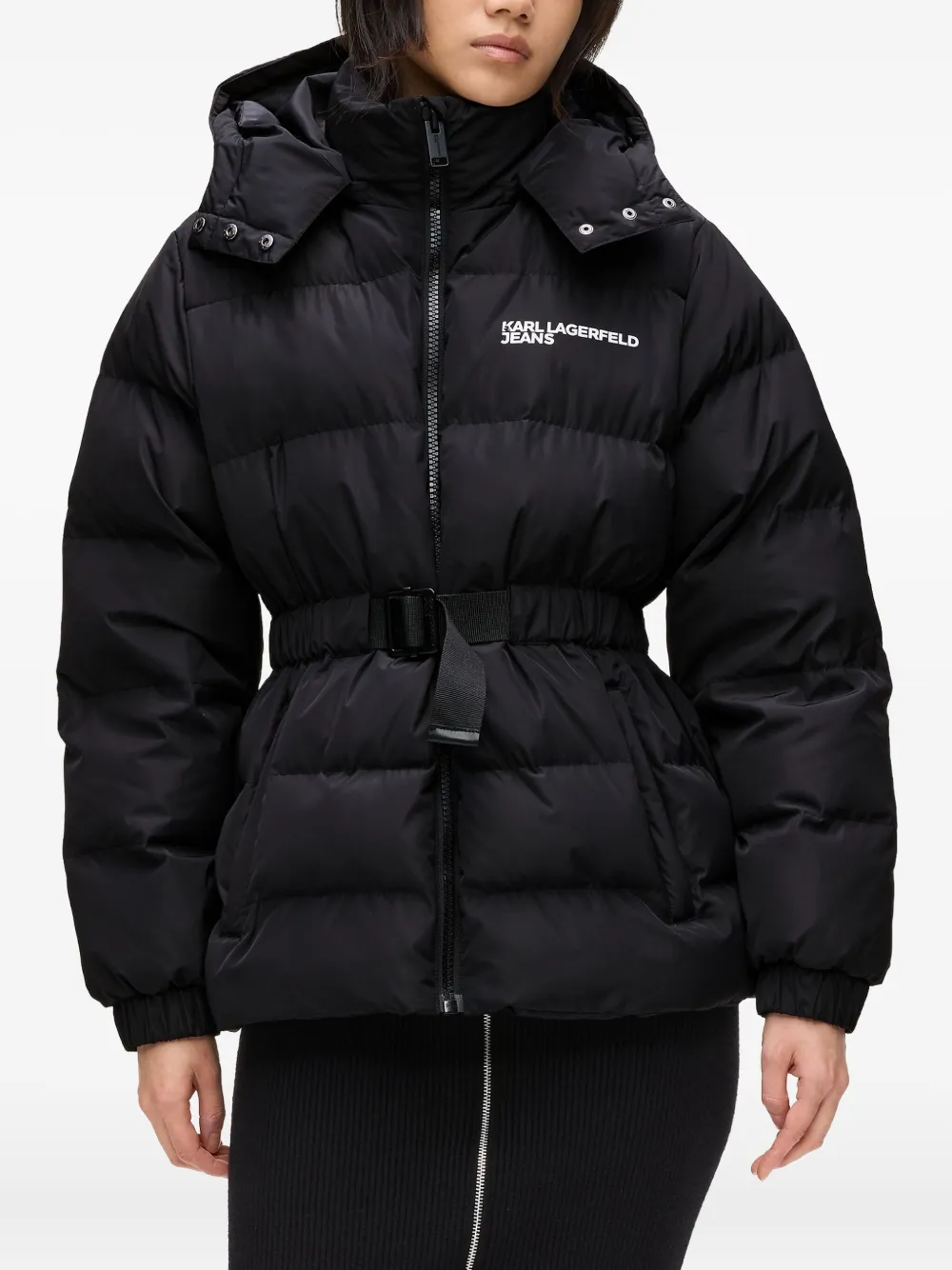 Karl Lagerfeld Jeans Donsjack met capuchon Zwart