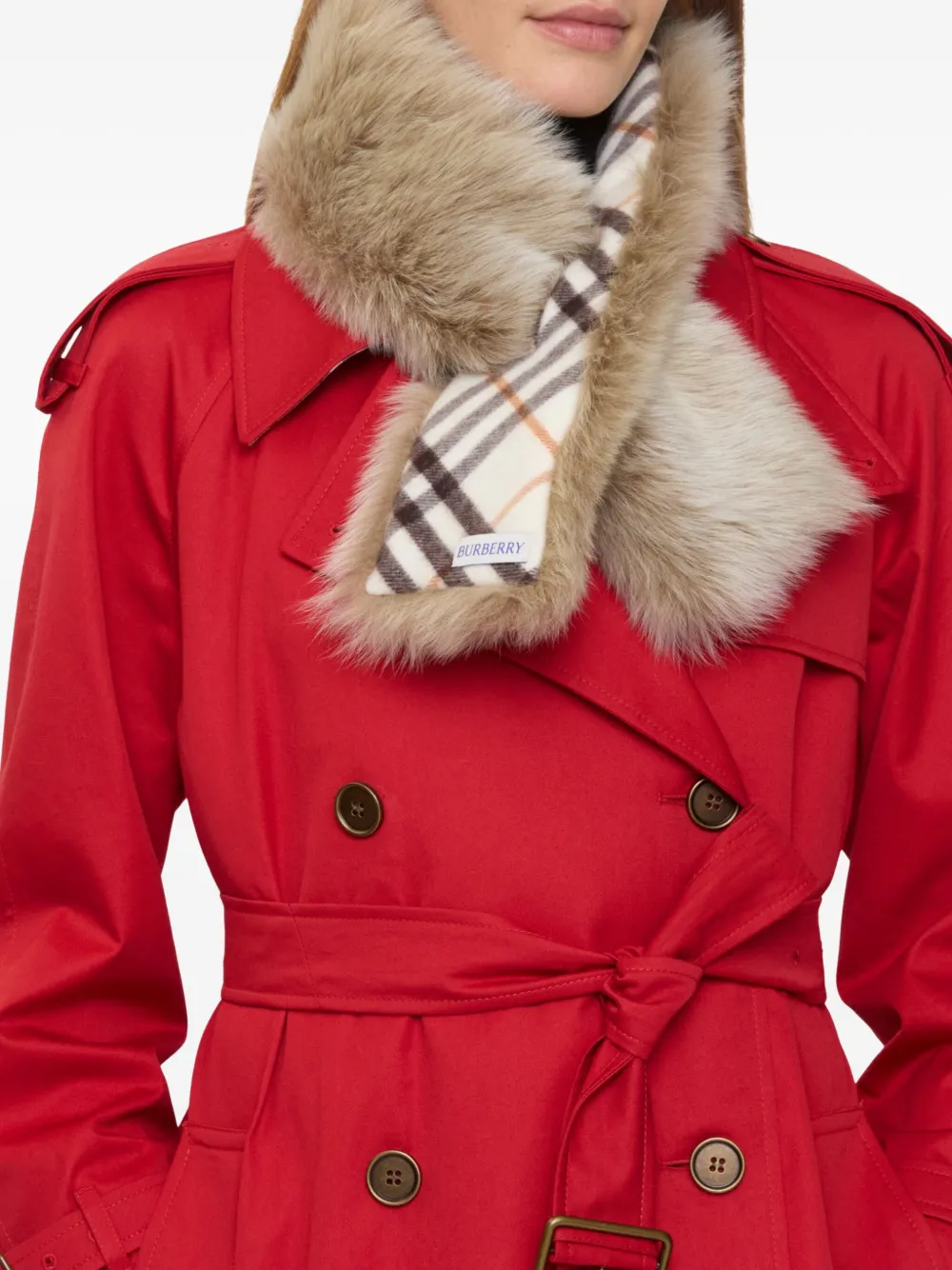  Burberry Reversible Shearling Scarf - Neutrals 