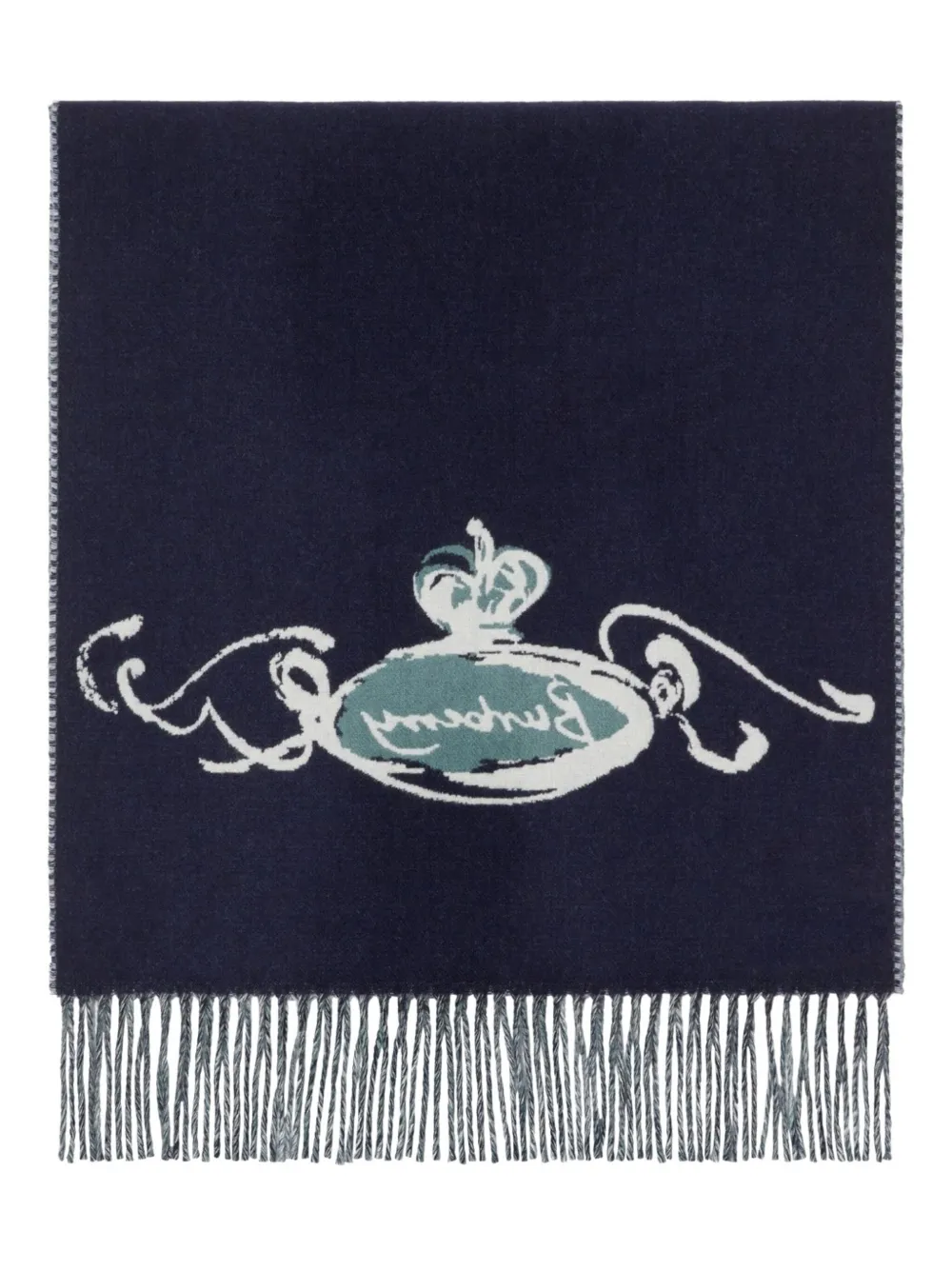 Burberry Castle-graphic Cashmere Scarf In Blue