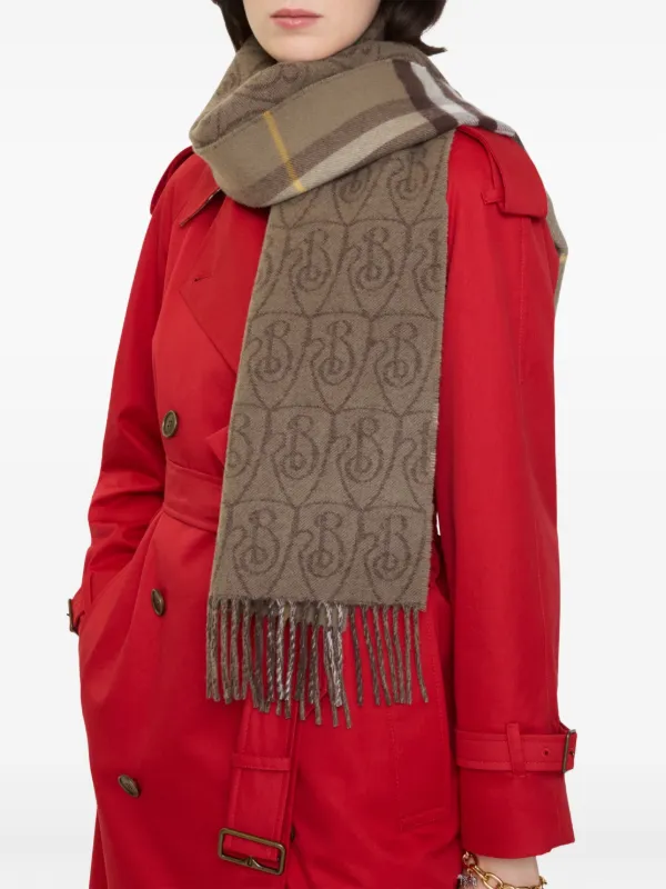 Burberry フリンジ カシミアスカーフ | ブラウン | FARFETCH JP