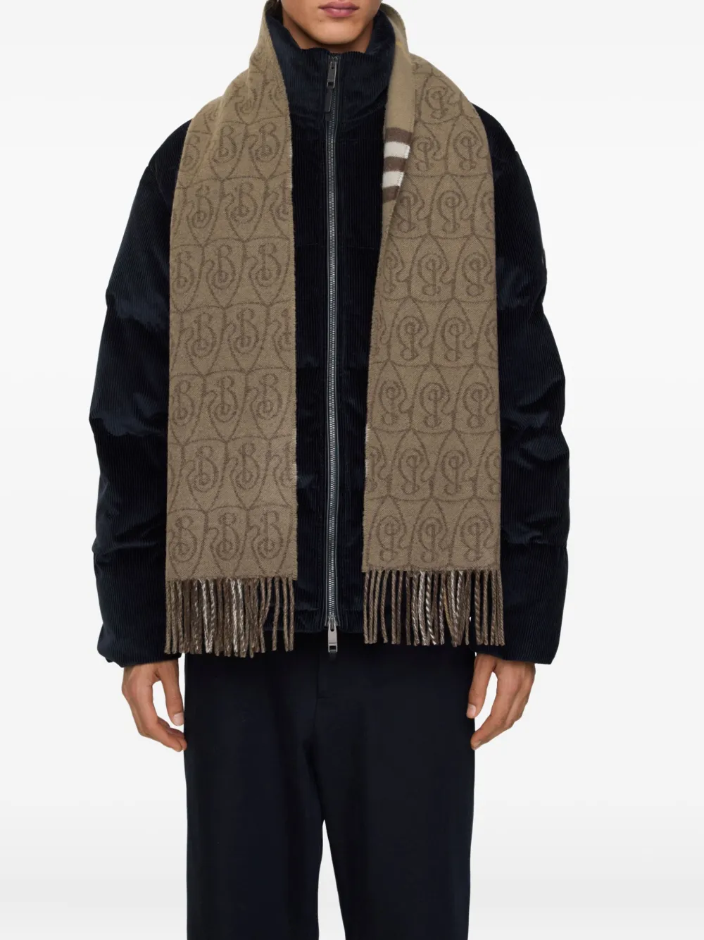 Burberry Double-face Fringed Cashmere Scarf In Brown