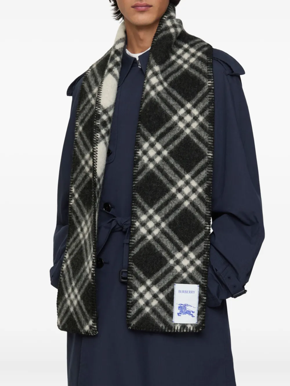  Burberry Checked Scarf - Black 