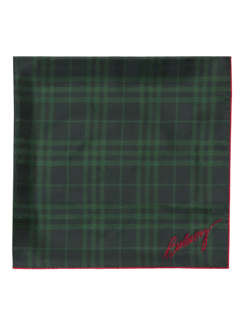 Burberry Geruite zijden sjaal verfraaid met kristallen - Groen