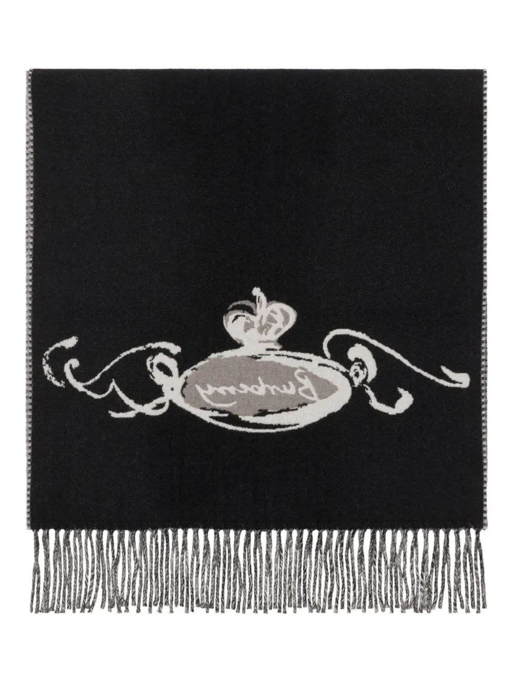 Burberry Castle-graphic Cashmere Scarf In Black