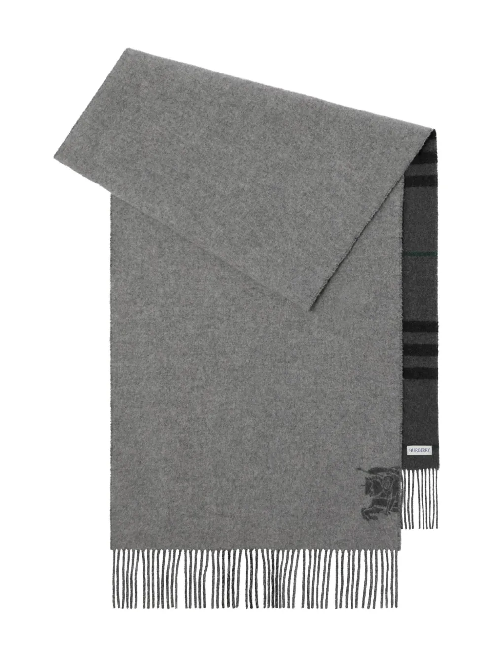 Burberry Reversible Checked Scarf In Gray