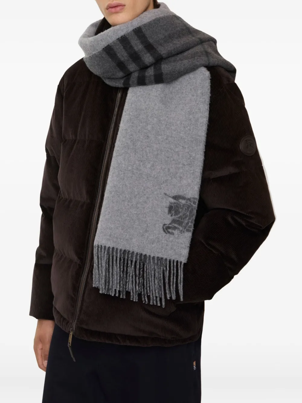 Burberry Omkeerbare geruite sjaal Grijs