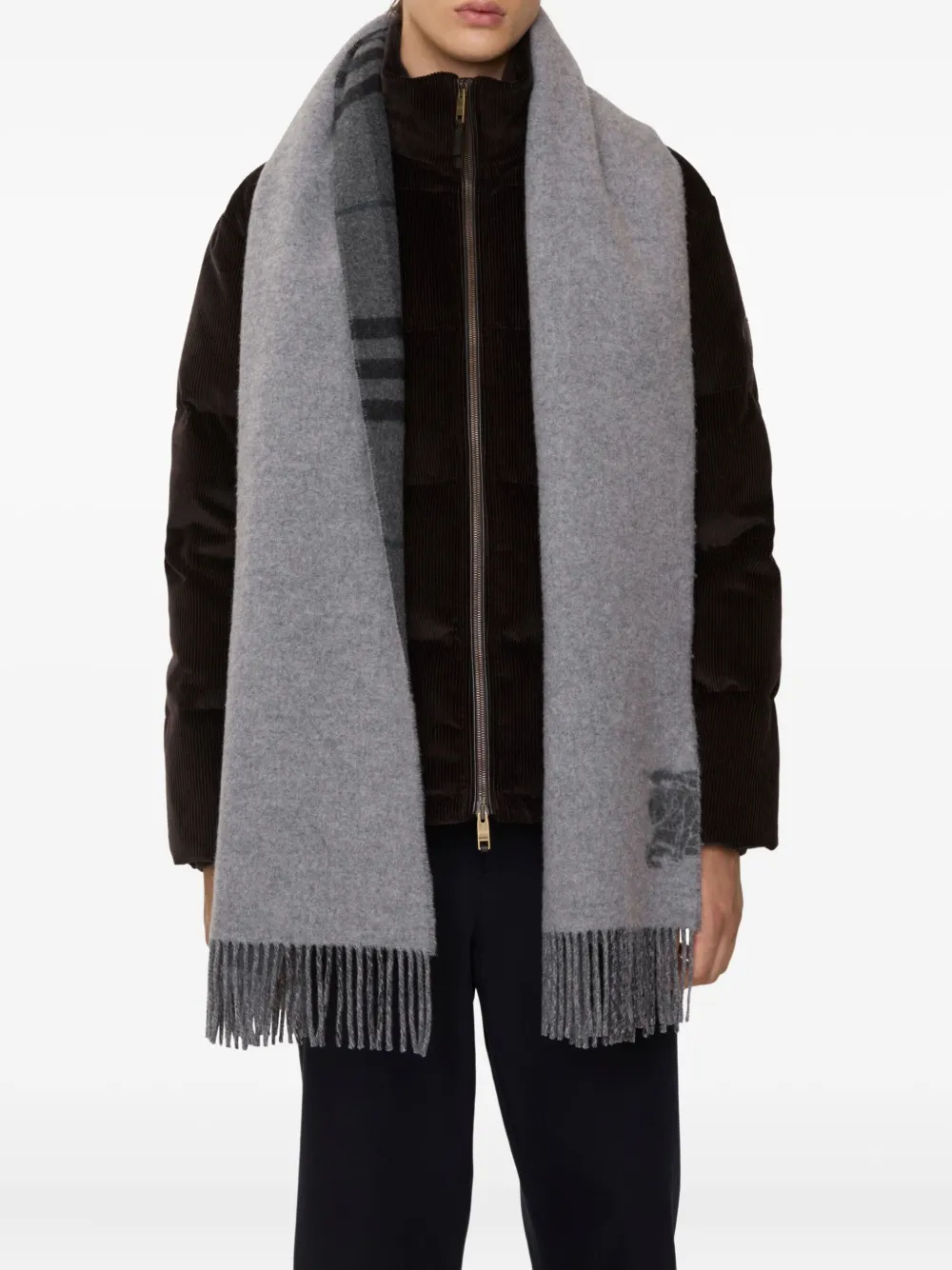 Burberry Omkeerbare geruite sjaal Grijs