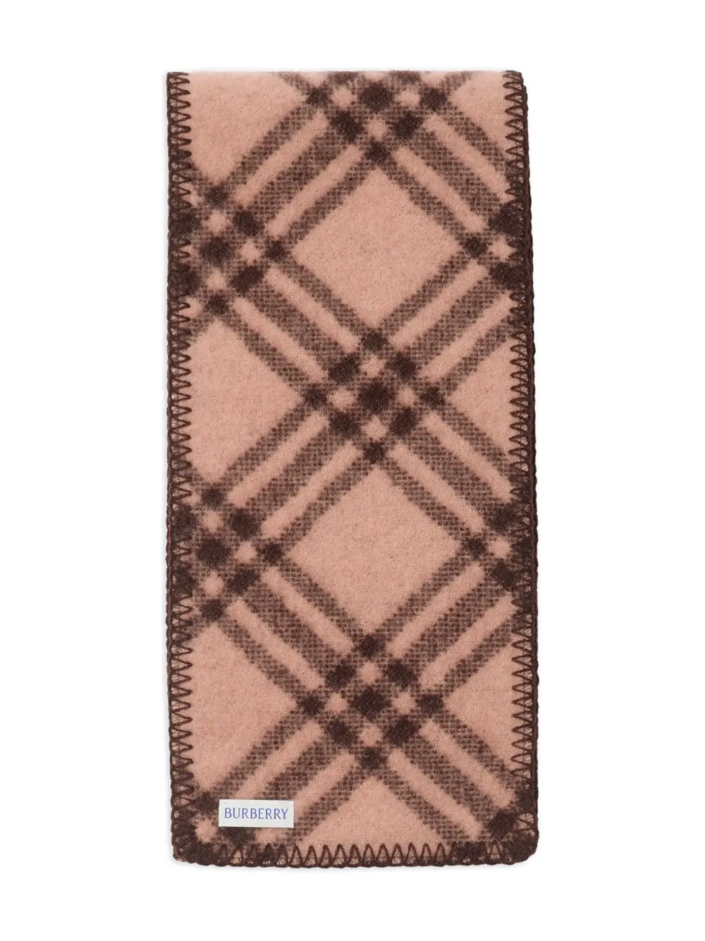 Burberry Check-pattern Wool Scarf In Brown