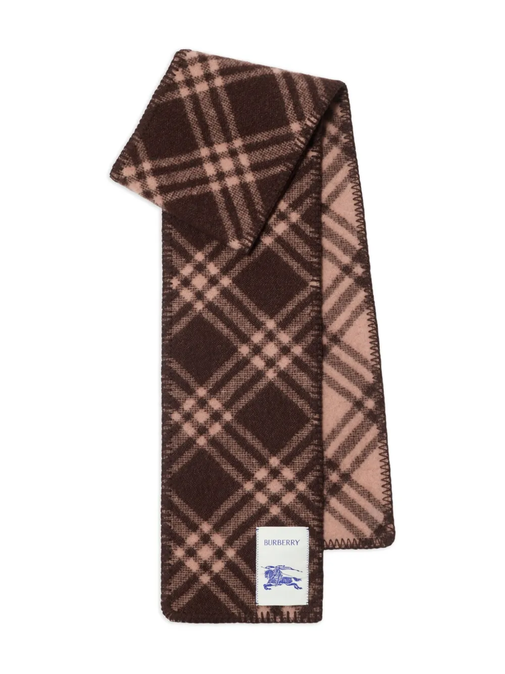 Burberry Check-pattern Wool Scarf In Brown