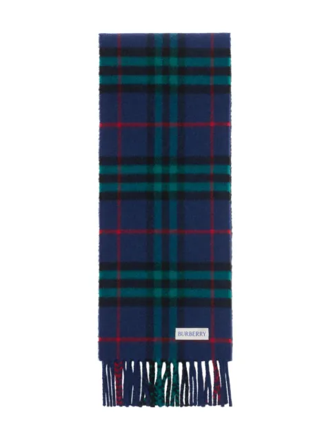 Burberry checked fringed scarf
