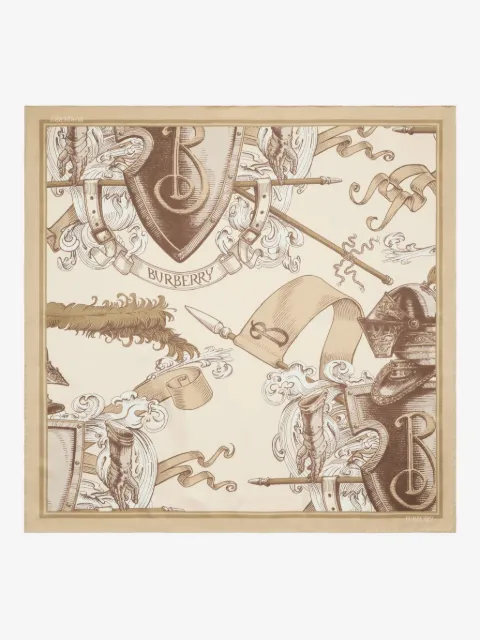 Burberry Etched Knight printed silk scarf