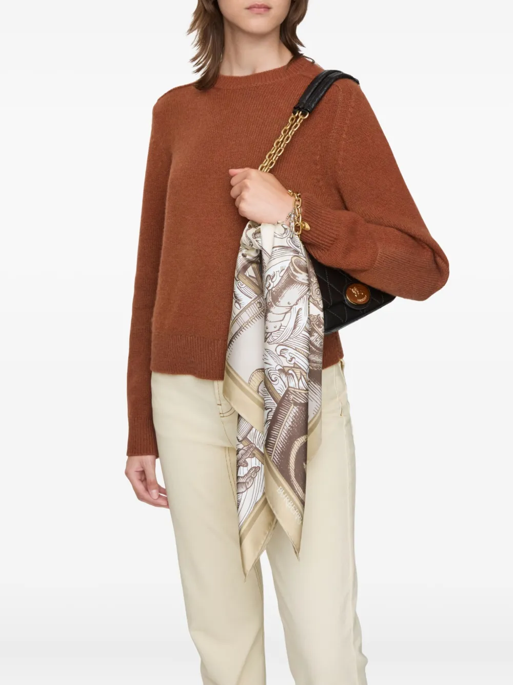 Burberry Zijden sjaal met print Beige