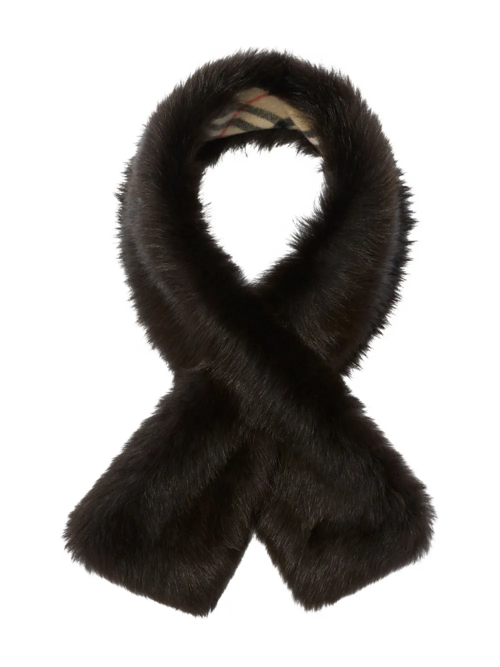 Burberry Padded Reversible Check Scarf In Black