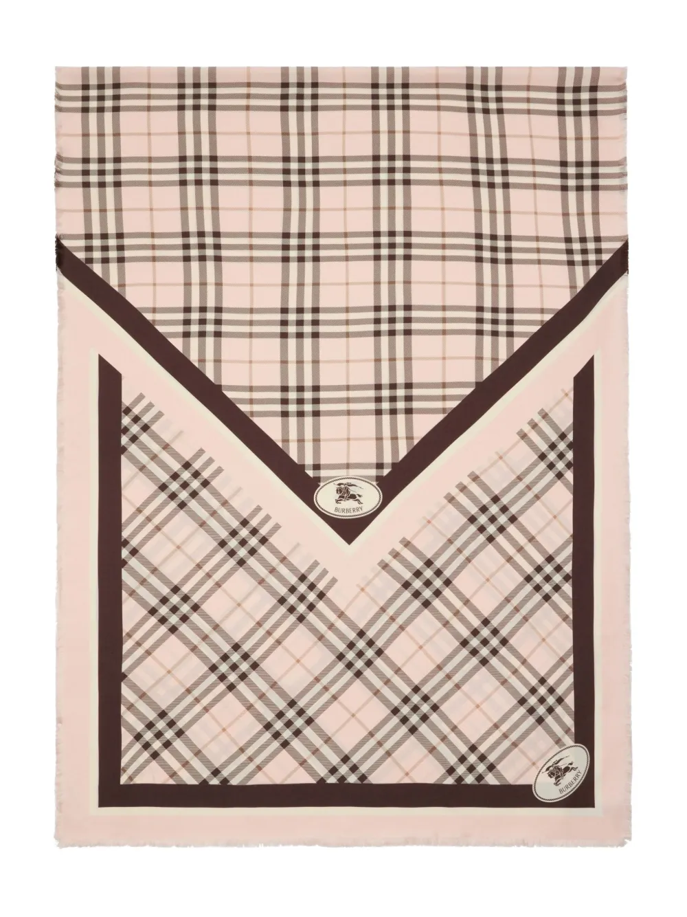 Burberry Foulard in seta a quadri - Rosa