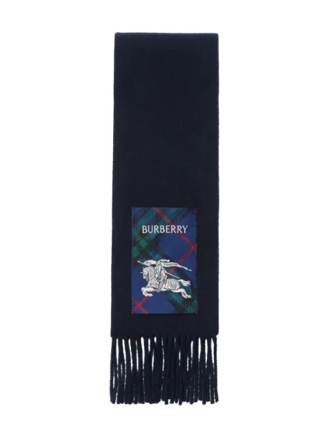 Burberry check-label fringed scarf