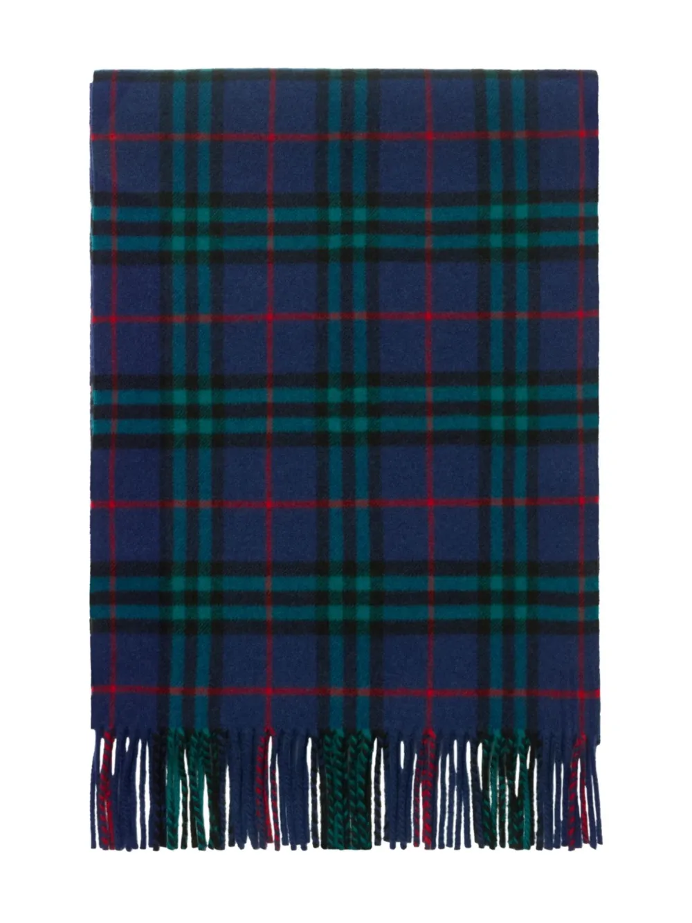 Burberry Checked Fringed Scarf In Brown