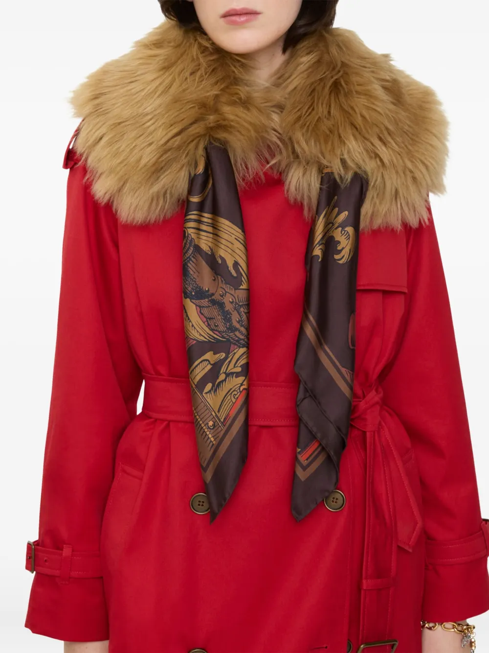 Burberry Leren sjaal - Bruin