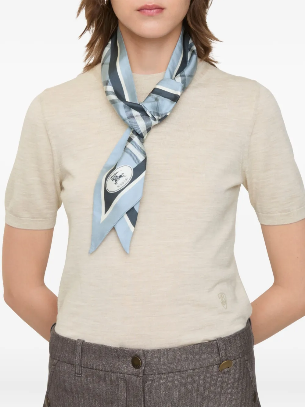 Burberry Geruite sjaal Blauw