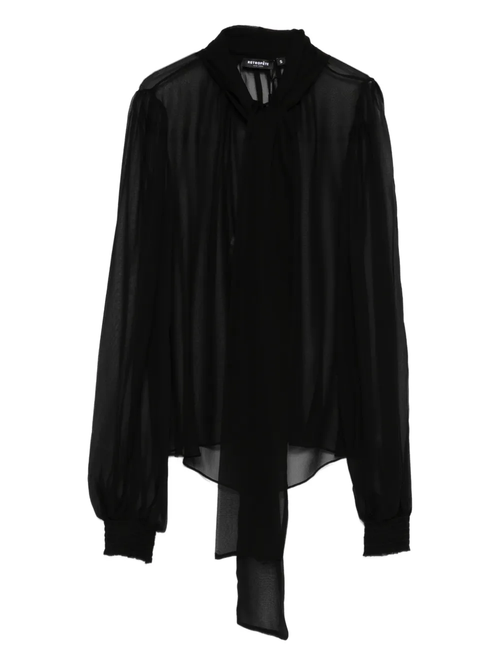 Retrofete tie long-sleeve top | Black | Image 1