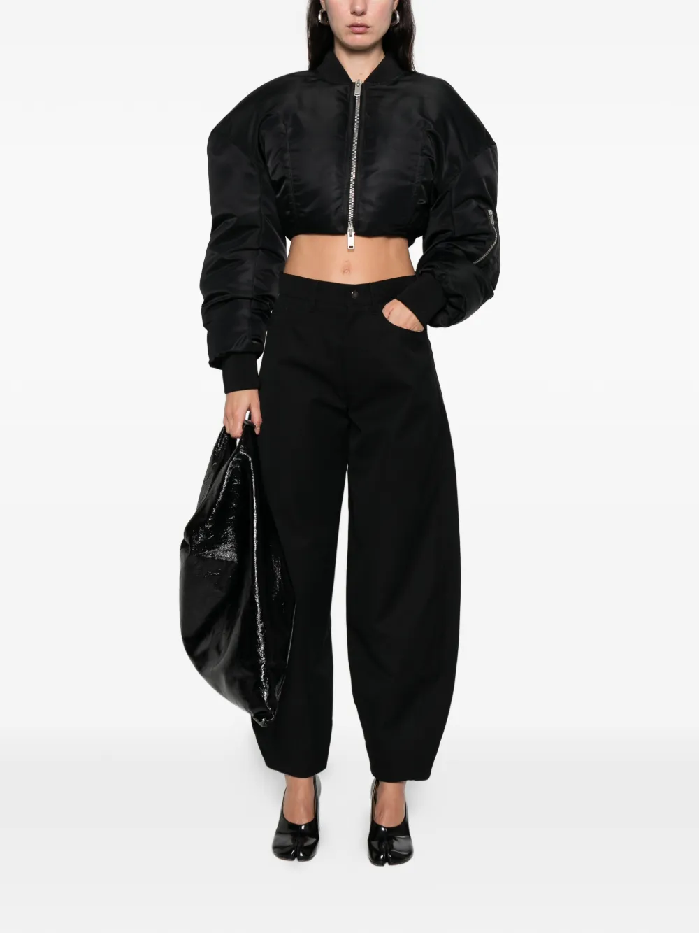 B1ARCHIVE zip-up cropped bomber jacket | Varsity Jackets | Image 2