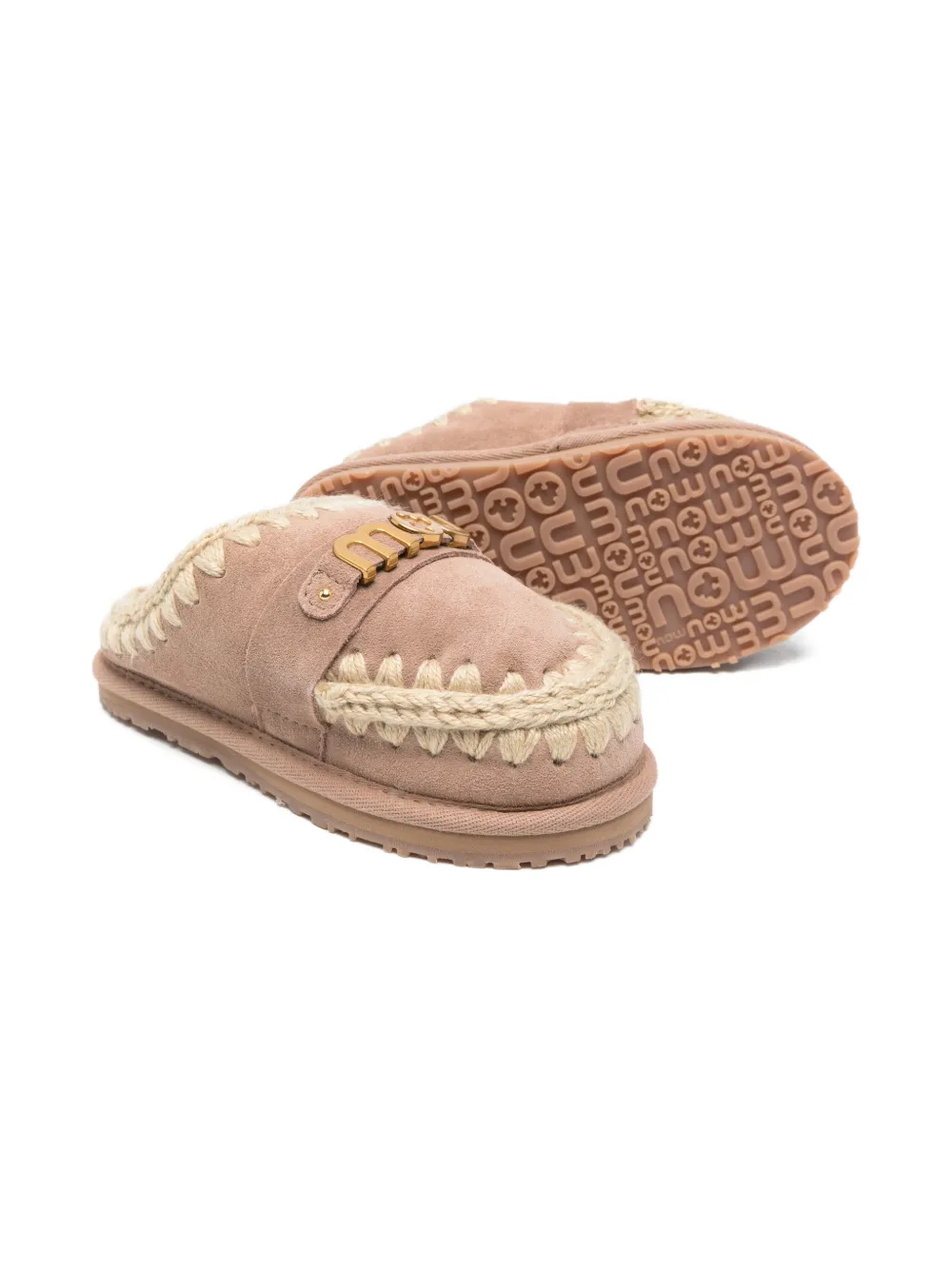 Mou Kids logo-detailed slippers - Bruin