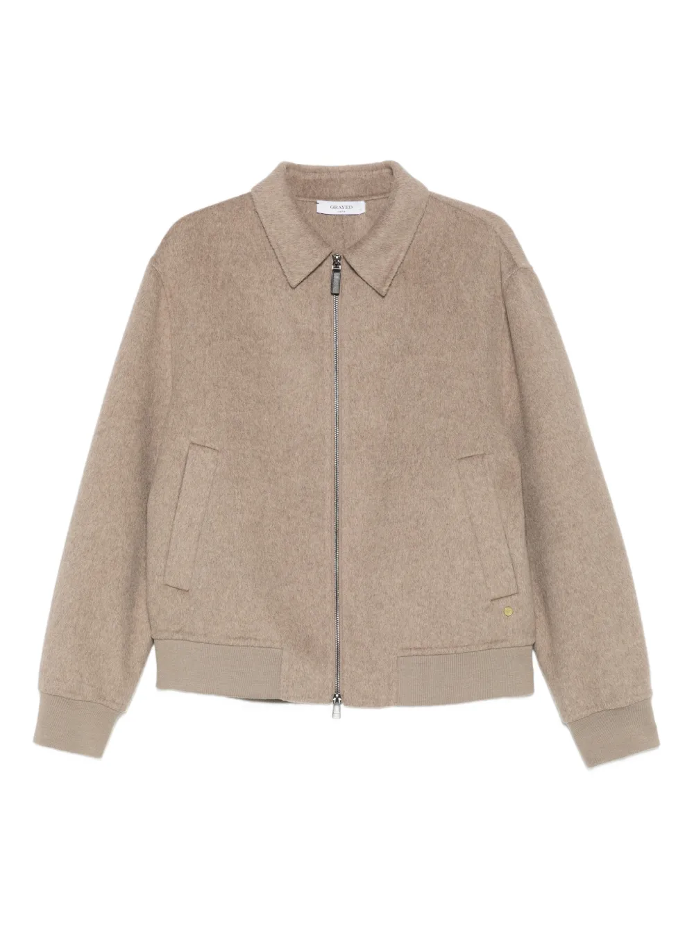 Greyed zip-up bomber jacket | Neutrals | Image 1